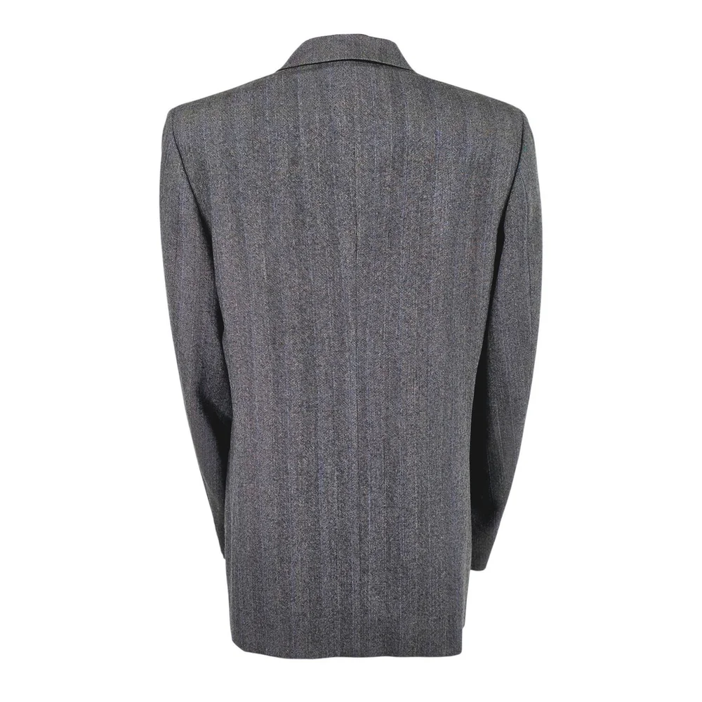 Quiet Luxury Montebello Italian Wool Blazer Men 42R Gray Blue Pinstripe - Picture 3 of 16